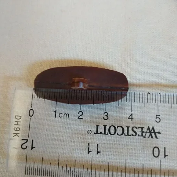 Aran Crafts Replacement Buttons Shanks Brown Oblong Argyle for Cardigan 5x Lot - Picture 5 of 7